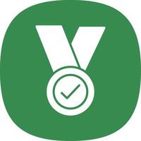 medalha glifo curva ícone Projeto vetor