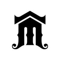 carta m casa logotipo Projeto vetor