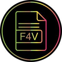 f4v Arquivo formato linha gradiente vencimento cor ícone Projeto vetor