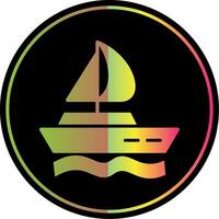 barco glifo vencimento cor ícone Projeto vetor