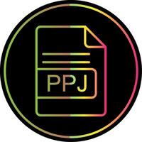 ppj Arquivo formato linha gradiente vencimento cor ícone Projeto vetor