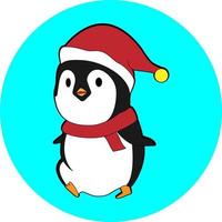 ícone de pinguim comemorando o dia de natal vetor