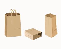 Sacos de papel para alimentos são ecológicos e seguros vetor