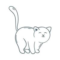 fofa gordo gato rabisco esboço estilo isolado ilustração vetor