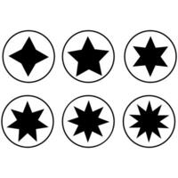 Estrela ícone definir. cinco Estrela ilustração placa coleção. Avaliação símbolo. vetor