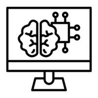 ícone de linha de aprendizado de máquina vetor