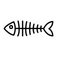 design de ícone de linha de osso de peixe vetor