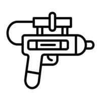 ícone de linha de pistola de água vetor