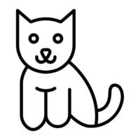 ícone de linha de gato vetor