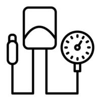 ícone da linha do medidor de pressão arterial vetor