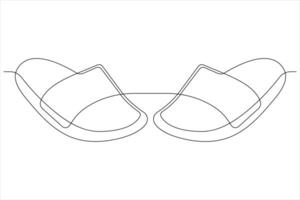 ilustração do contínuo 1 linha desenhando sandálias ícone calçados esboço linha Projeto vetor