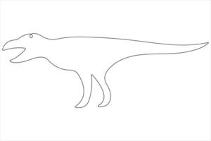 contínuo 1 linha arte desenhando do dinossauro braquiossauro esboço ilustração vetor