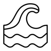 design de ícone da linha do oceano vetor