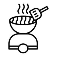 ícone de linha de churrasco vetor