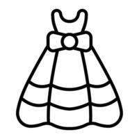 ícone de linha de vestido de verão vetor