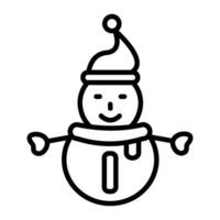 ícone de linha de boneco de neve vetor