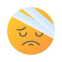 a surpreendente ícone do dor emoji, ferido, triste, expressões vetor