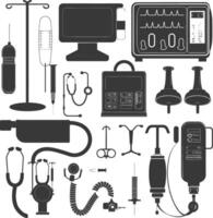 silhueta médico equipamento Preto cor só vetor