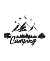 ao ar livre aventura acampamento camiseta vetor