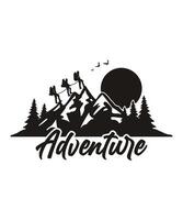 ao ar livre aventura acampamento camiseta vetor