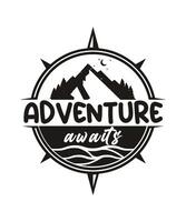 ao ar livre aventura acampamento camiseta vetor