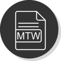 mtw Arquivo formato linha sombra círculo ícone Projeto vetor