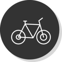 bicicleta linha sombra círculo ícone Projeto vetor