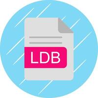 ldb Arquivo formato plano círculo ícone Projeto vetor