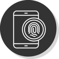 biométrico identificação linha sombra círculo ícone Projeto vetor