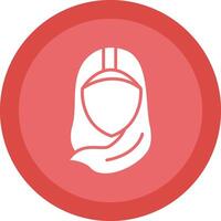 hijab linha sombra círculo ícone Projeto vetor