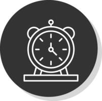 alarme relógio linha sombra círculo ícone Projeto vetor