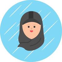 hijab plano círculo ícone Projeto vetor