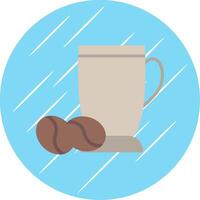 café com leite plano círculo ícone Projeto vetor