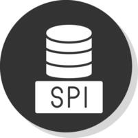 sql bases de dados glifo sombra círculo ícone Projeto vetor