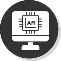 api interface glifo sombra círculo ícone Projeto vetor