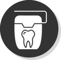 fio dental glifo sombra círculo ícone Projeto vetor