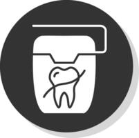 fio dental glifo sombra círculo ícone Projeto vetor