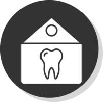 dental clínica glifo sombra círculo ícone Projeto vetor