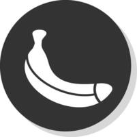 banana glifo sombra círculo ícone Projeto vetor