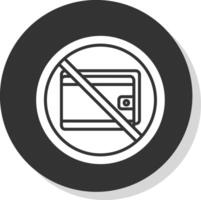 Proibido placa glifo sombra círculo ícone Projeto vetor
