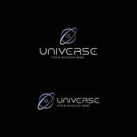 universo logotipo em Preto fundo vetor