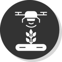 automático irrigador glifo sombra círculo ícone Projeto vetor