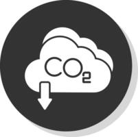 co2 glifo sombra círculo ícone Projeto vetor