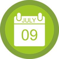 Julho glifo vencimento círculo ícone Projeto vetor