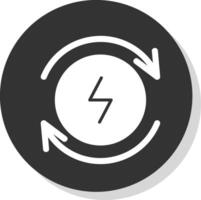 eletricidade glifo sombra círculo ícone Projeto vetor