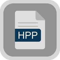 hpp Arquivo formato plano volta canto ícone Projeto vetor