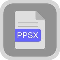 ppsx Arquivo formato plano volta canto ícone Projeto vetor
