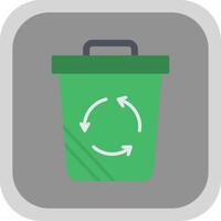 reciclar bin plano volta canto ícone Projeto vetor