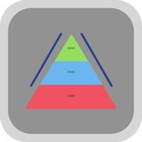 pirâmide gráfico plano volta canto ícone Projeto vetor