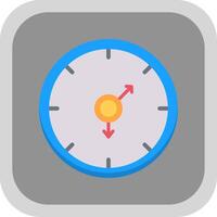 parede relógio plano volta canto ícone Projeto vetor